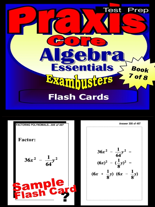 Cover image for PRAXIS 1 Test Algebra Review—PRAXIS Math Flashcards—PRAXIS 1 Prep Exam Workbook 7 of 8